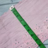 Pink cotton hakoba lace belt, 8 inch width, 1 yard length