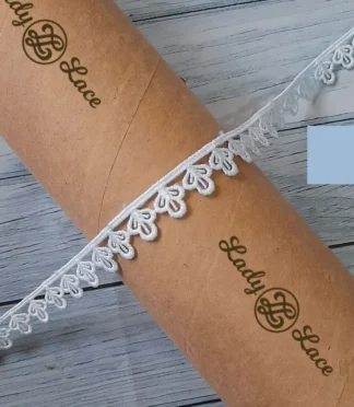 Powder blue tiny lace trim, 0.50 inch width, 1 metre length