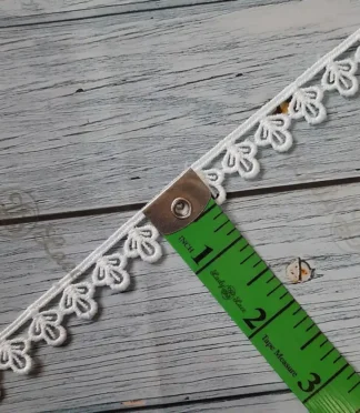 Powder blue tiny lace trim, 0.50 inch width, 1 metre length