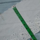 White cotton hakoba lace belt, 8 inch width, 1 yard length