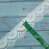 White Hanging guipure sequin lace trim, 2 inch width, 1 yard length