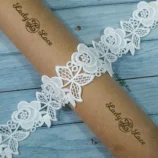 White rose guipure lace trim, 2 inch width, 1 yard length