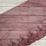 Wine net embroidery lace trim, 12 inch width, 1 yard length