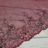 Wine net embroidery lace trim, 12 inch width, 1 yard length