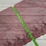 Wine net embroidery lace trim, 12 inch width, 1 yard length