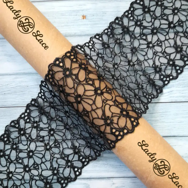 black-net-lace-trim-6-inch-width-1-yard-length-1 Black net lace trim, 6 inch width, 1 yard length