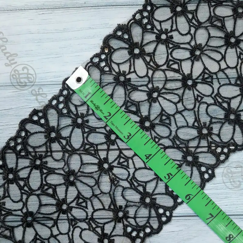black-net-lace-trim-6-inch-width-1-yard-length-2 Black net lace trim, 6 inch width, 1 yard length