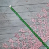 Pink embroiderd net lace, 19 inch width, 1 yard length