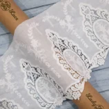 White Cotton Hakoba Jumbo Lace Belt – 10 Inch Width, 1 Yard Length