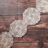 Beige Turkish Cord Lace with Sequins, 5 inch width, 1 yard length