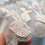 Golden leaves organza lace trim, 6 inch width, 1 yard length