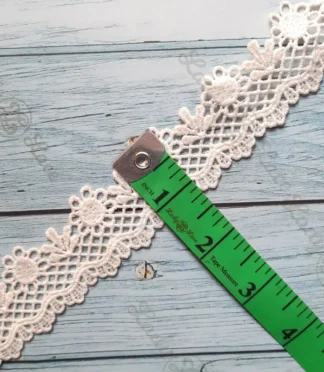 Imported Sequin flower lace trim, 1 inch width, 1 yard length