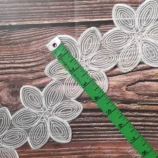 White Flower Cord Lace Trim, 4 inch width, 1 yard length