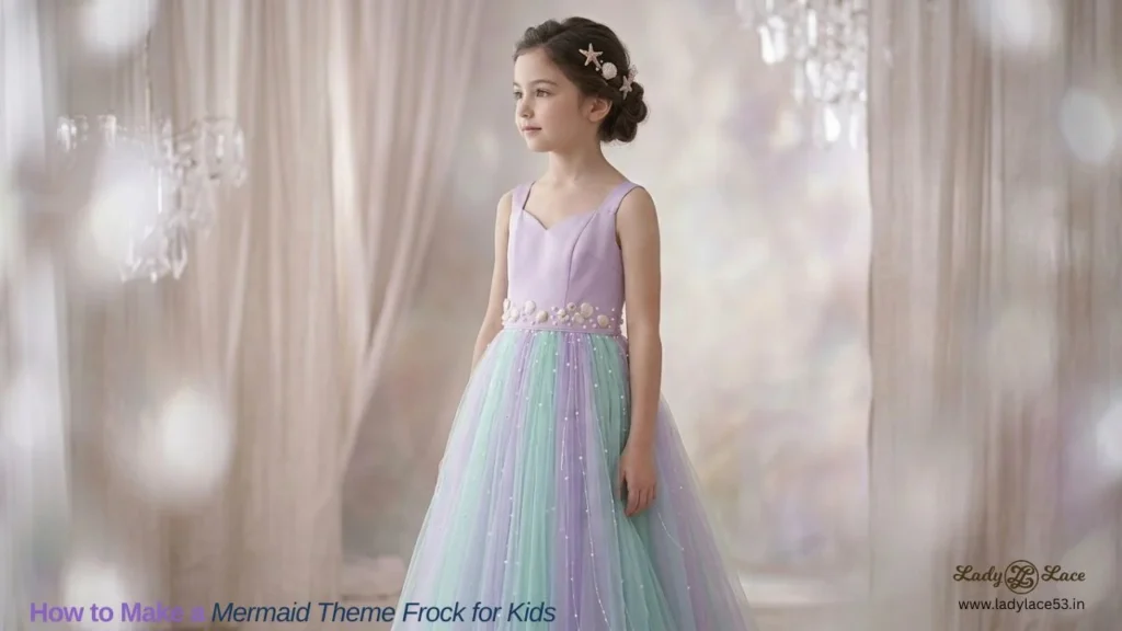How to Make a Mermaid Theme Frock for Kids - Final Dress