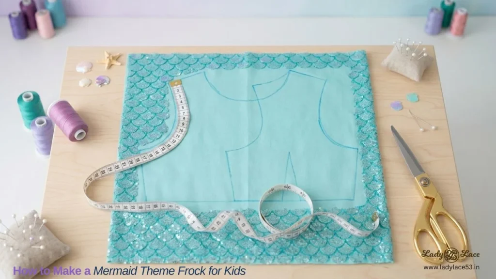 How to Make a Mermaid Theme Frock for Kids - Take Measurements
