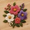 Flower Embroidery Patch 5x5 Inch Decorative Applique
