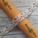 White and Black One-Sided Lace Trim – 1.5 Inch Wide (1 Yard)
