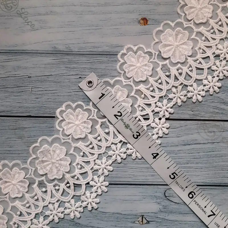 imported-white-organza-lace-2 Imported White Organza Lace, 3.5 Inch, 1 Yard Length