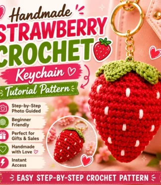Strawberry Crochet Keychain Tutorial Pattern