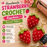Strawberry Crochet Keychain Tutorial Pattern