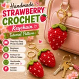Strawberry Crochet Keychain Tutorial Pattern