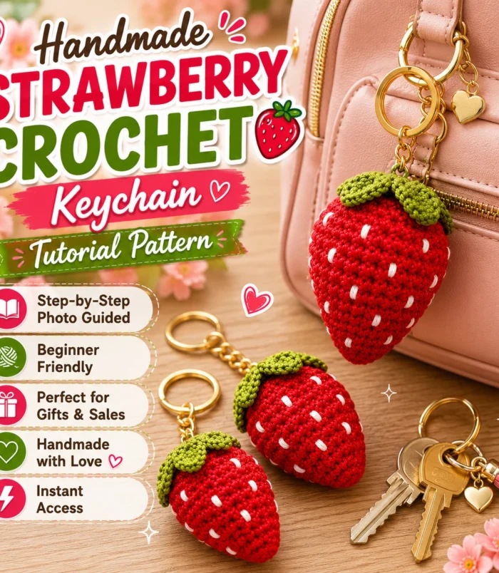 strawberry-crochet-keychain-tutorial-4 Strawberry Crochet Keychain Tutorial Pattern