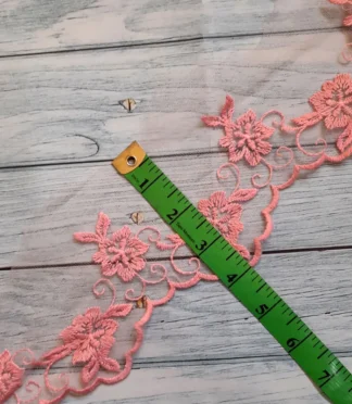 Imported Flower Net Lace Trim – 4 Inch | 1 Yard