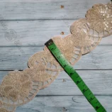Golden flower sequin lace trim 3.5 inch