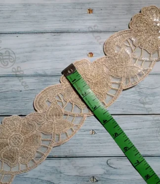 golden-flower-scolap-sequin-lace-trim=-2 Golden flower sequin lace trim 3.5 inch