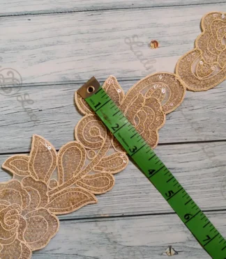 Golden Rose Sequin Lace Trim – 3 Inch