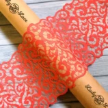 Neon pink net lace trim 8 inch wide