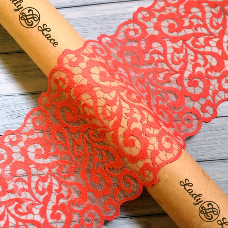 neon-pink-net-lace-trim-1 Neon pink net lace trim 8 inch wide
