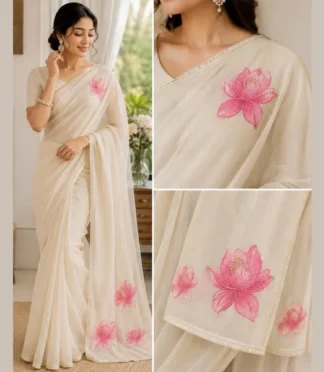 Pink Embroidery Flower Patch