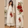 Red Embroidered Floral Patch Applique for Saree, Kids Dress, Kurti, Blouse, T-Shirt & DIY Craft