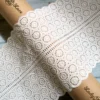 White flower cotton lace trim 8 inch wide