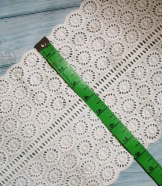 white-flower-cotton-lace-trim-2 White Flower Cotton Lace Trim – 8 Inch